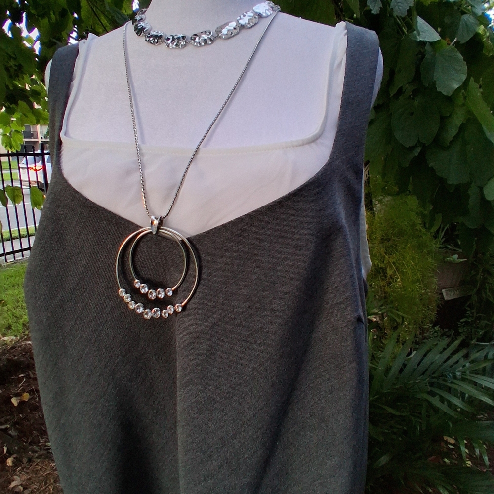 🔥NWT ASOS Gray White Sleeveless Midi Slip Dress Size 12 - Picture 5 of 11